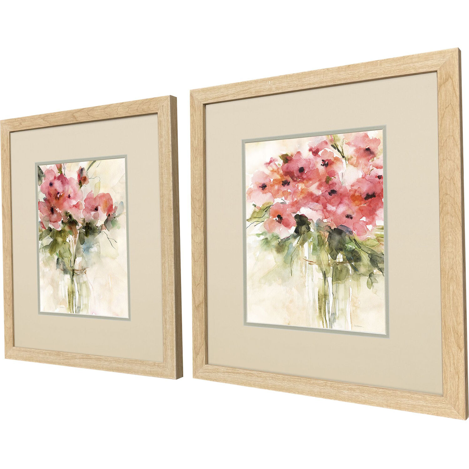 Casual Bouquet Red and Green and Rust Framed Art, Propac