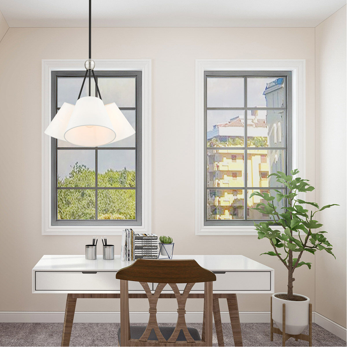 Prato 3 Light 21 inch Black Chandelier Ceiling Light