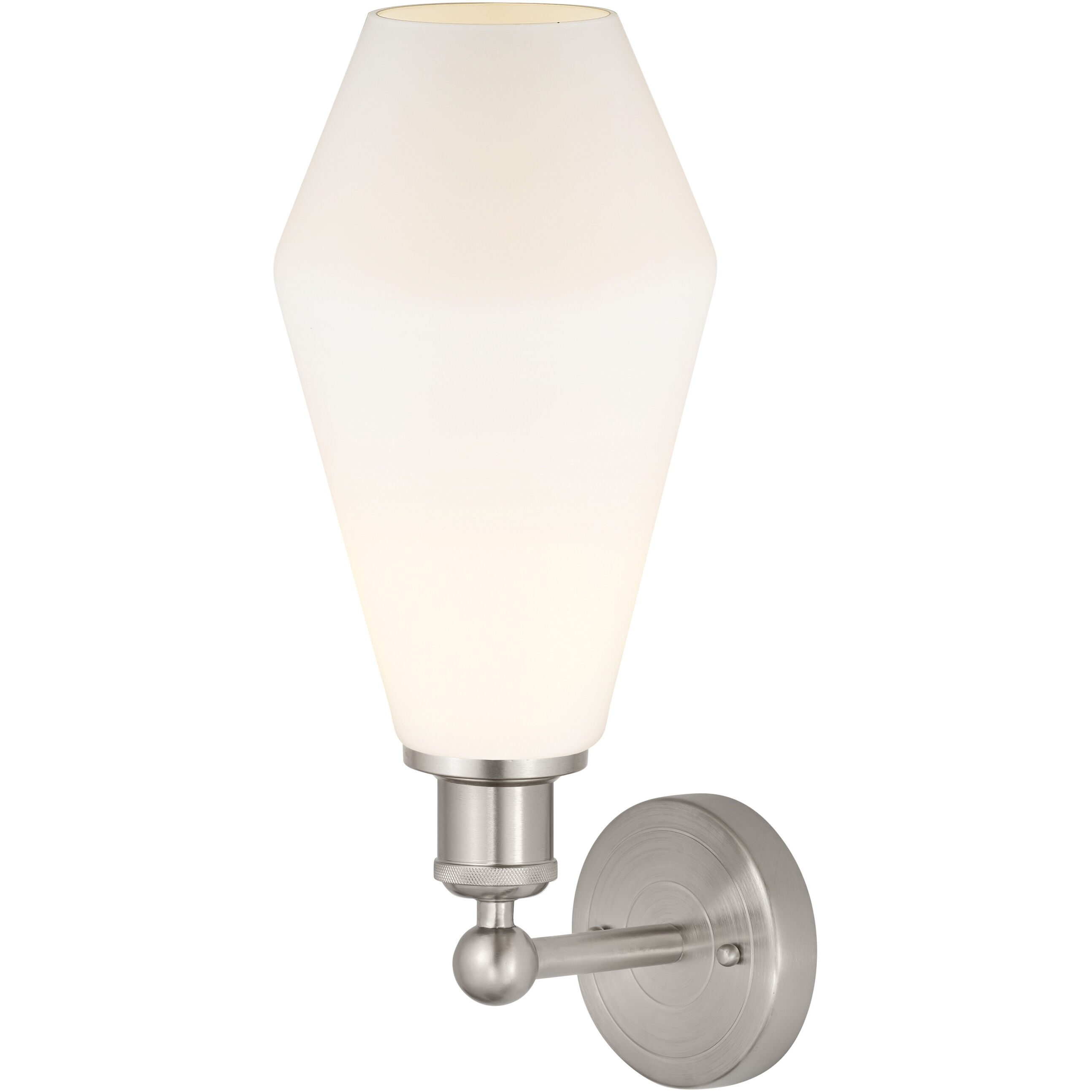 Edison Cindyrella 1 Light 7 inch Brushed Satin Nickel Sconce Wall Light in Matte White Glass