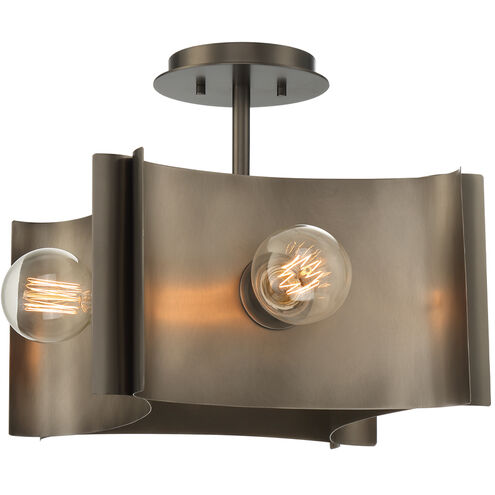 Metallo 4 Light 17 inch Vintage Nickel Semi Flush Mount Ceiling Light