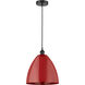 Edison Plymouth Dome 1 Light 12 inch Matte Black Mini Pendant Ceiling Light