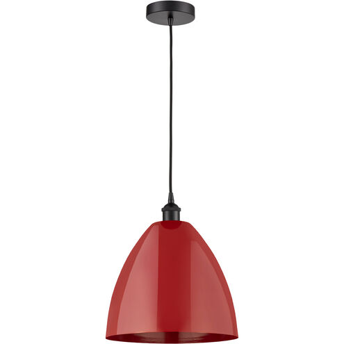 Edison Plymouth Dome 1 Light 12 inch Matte Black Mini Pendant Ceiling Light