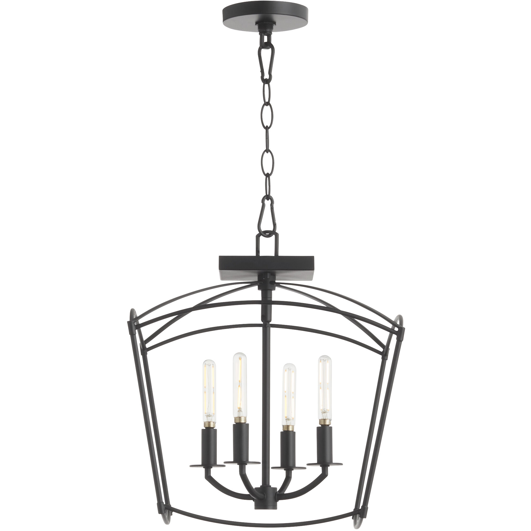 Mantle 4 Light 14.5 inch Matte Black Dual Mount Pendant Ceiling Light