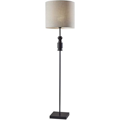 Elton 68 inch 100 watt Black and Black Rubber Wood Floor Lamp Portable Light