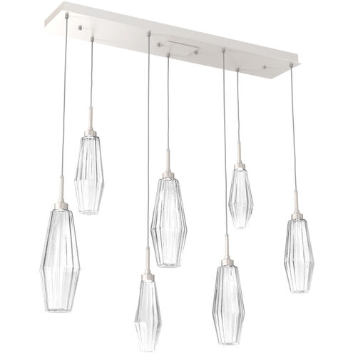 Aalto LED 45.3 inch Beige Silver Linear Pendant Ceiling Light in 3000K LED, Metallic Beige Silver, Optic Rib Clear, Multi-Port