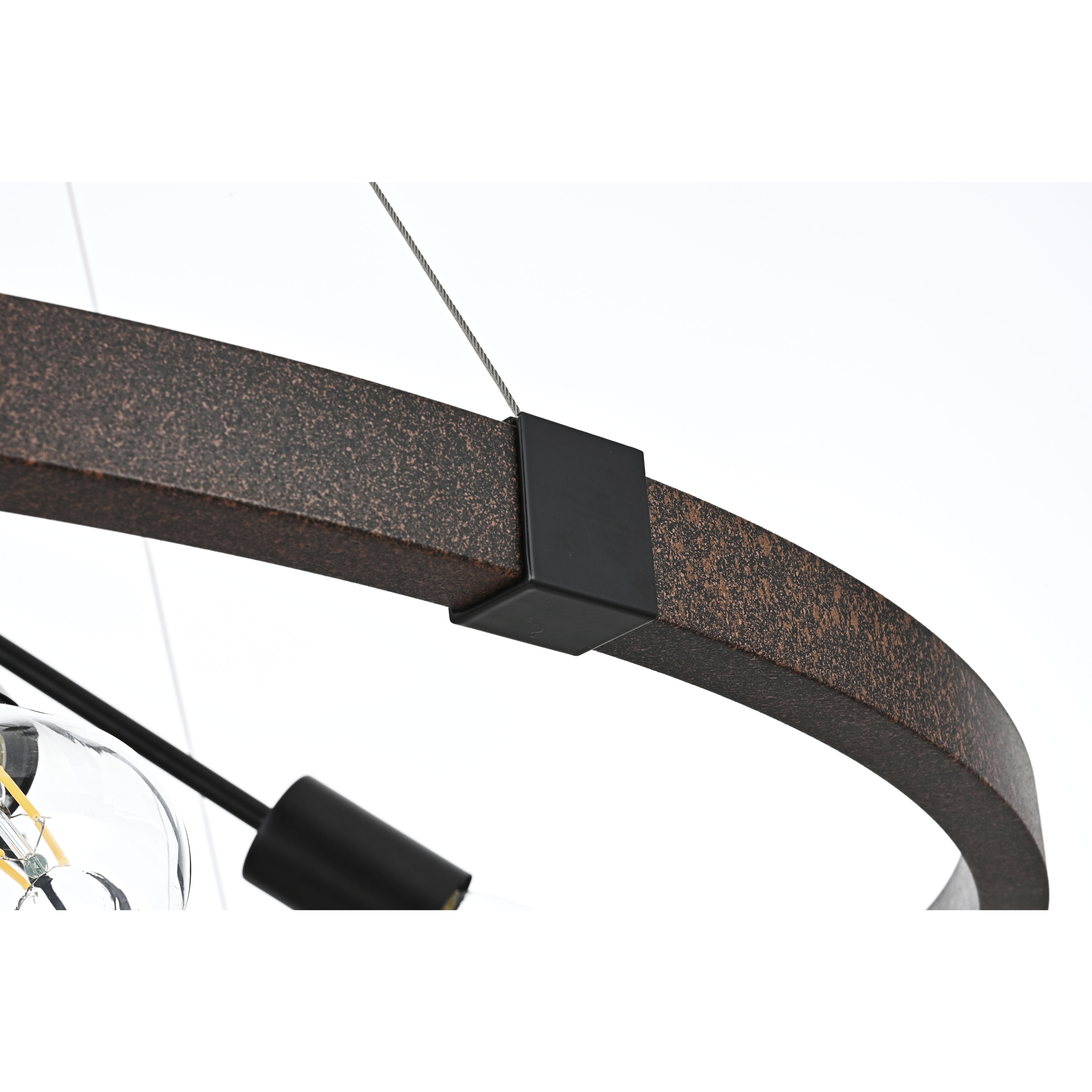 Thora 6 Light 32 inch Weathered Black and Rust Pendant Ceiling Light