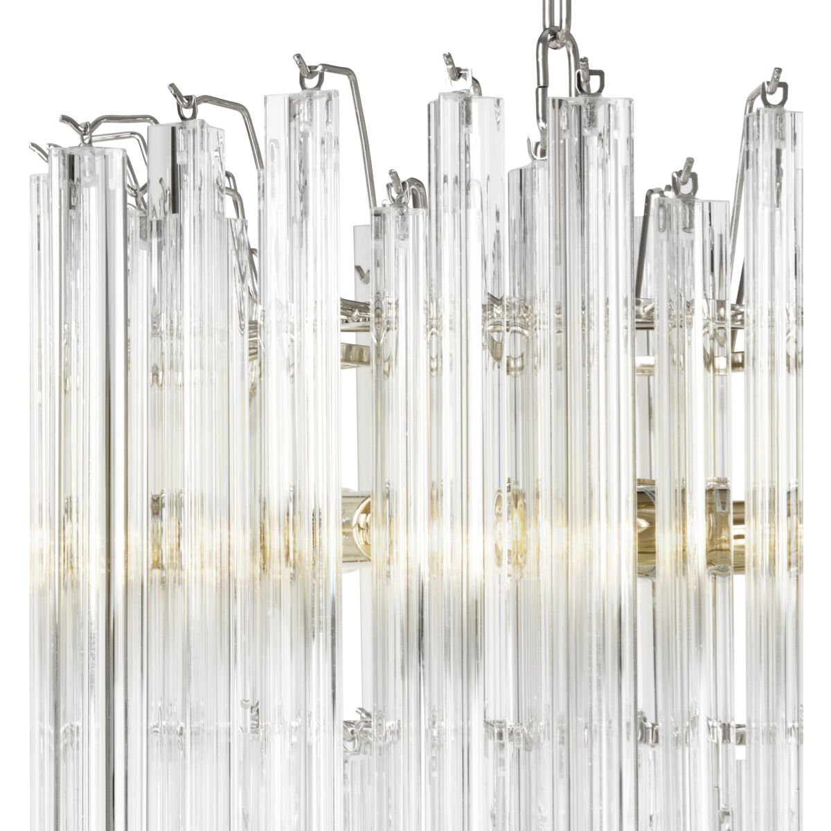 Salerno 4 Light 16.54 inch Nickel Chandelier Ceiling Light in Clear Glass