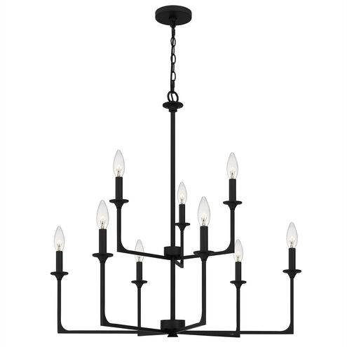 Prescott 9 Light 32 inch Matte Black Chandelier Ceiling Light
