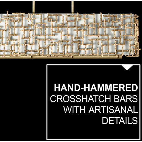 Farrah LED 60 inch Burnished Gold Chandelier Ceiling Light, Linear & Oval