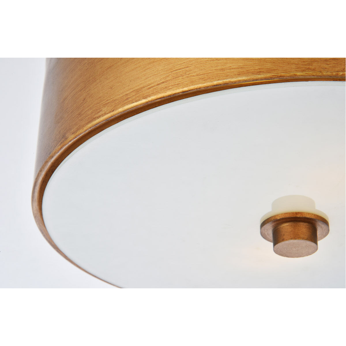 Hazen 2 Light 12 inch Vintage Gold and White Flush Mount Ceiling Light