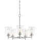 Westin 5 Light 24 inch Satin Platinum Chandelier Ceiling Light