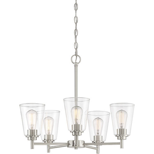 Westin 5 Light 24 inch Satin Platinum Chandelier Ceiling Light