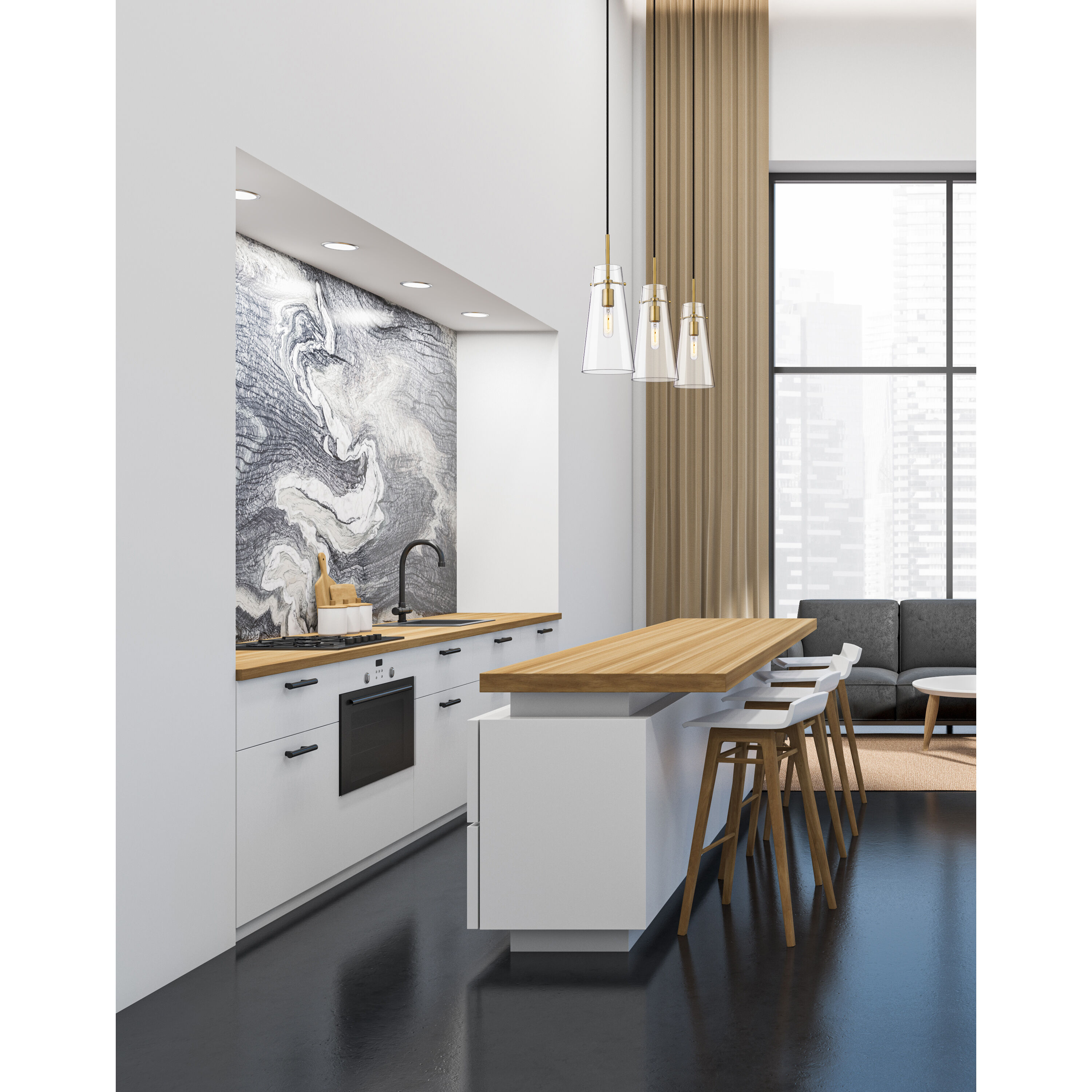 Kira 1 Light 6.5 inch Modern Gold Pendant Ceiling Light