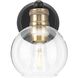 Hansford 1 Light 7 inch Antique Bronze Bath Vanity Wall Light in Antique Bronze and Vintage Brass