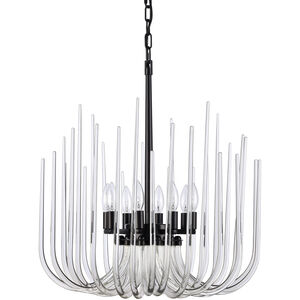 Astoria 8 Light 23.63 inch Satin Brushed Black Chandelier Ceiling Light