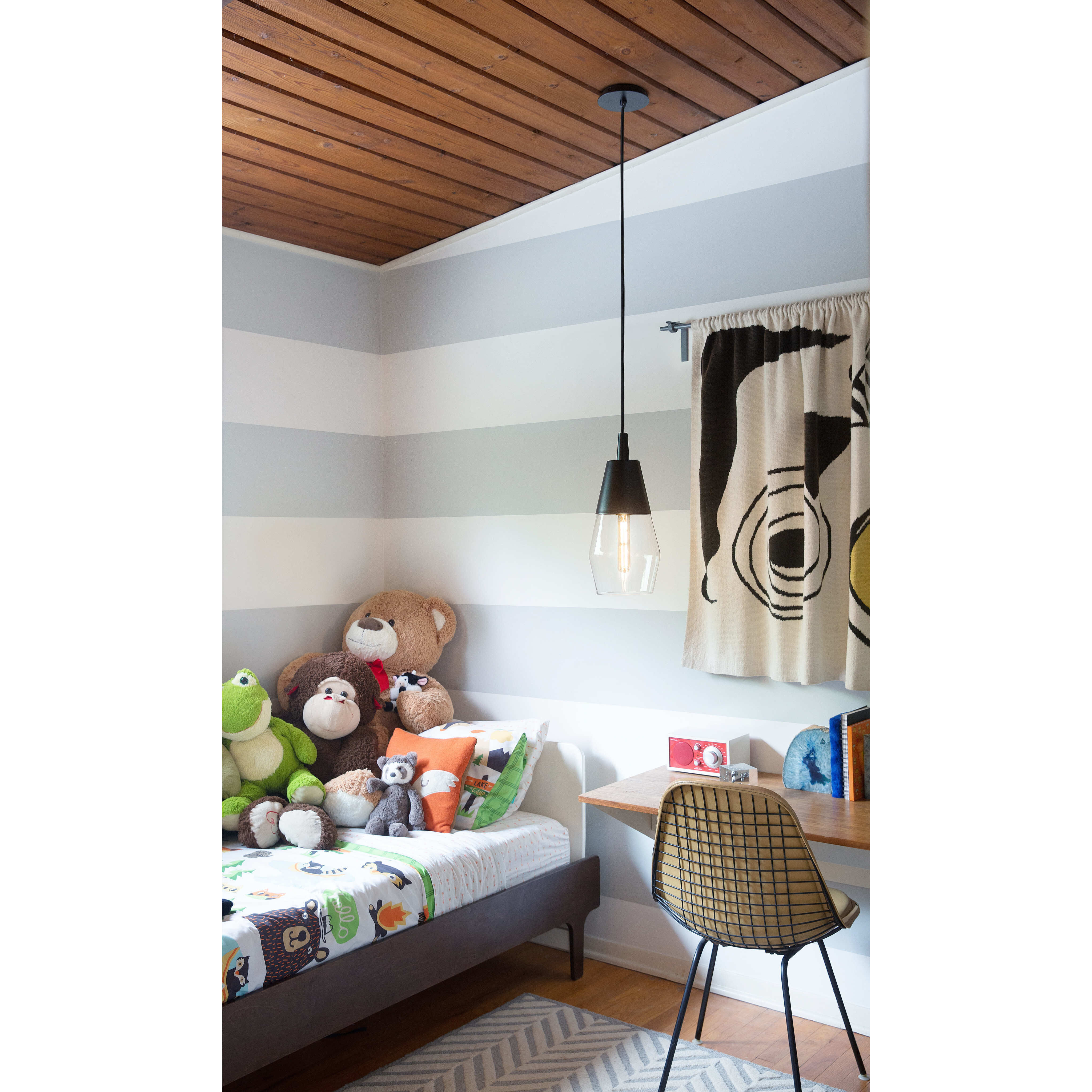 Livie LED 8 inch Black Pendant Ceiling Light, Semi-Flush Mount