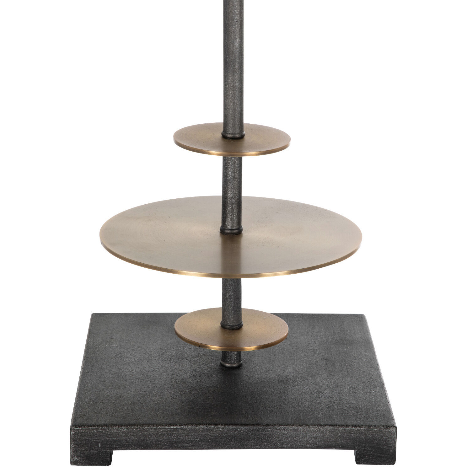 Vivek 36.5 inch Gun Metal / Matte Antique Brass / Feather White Linen Table Lamp Portable Light