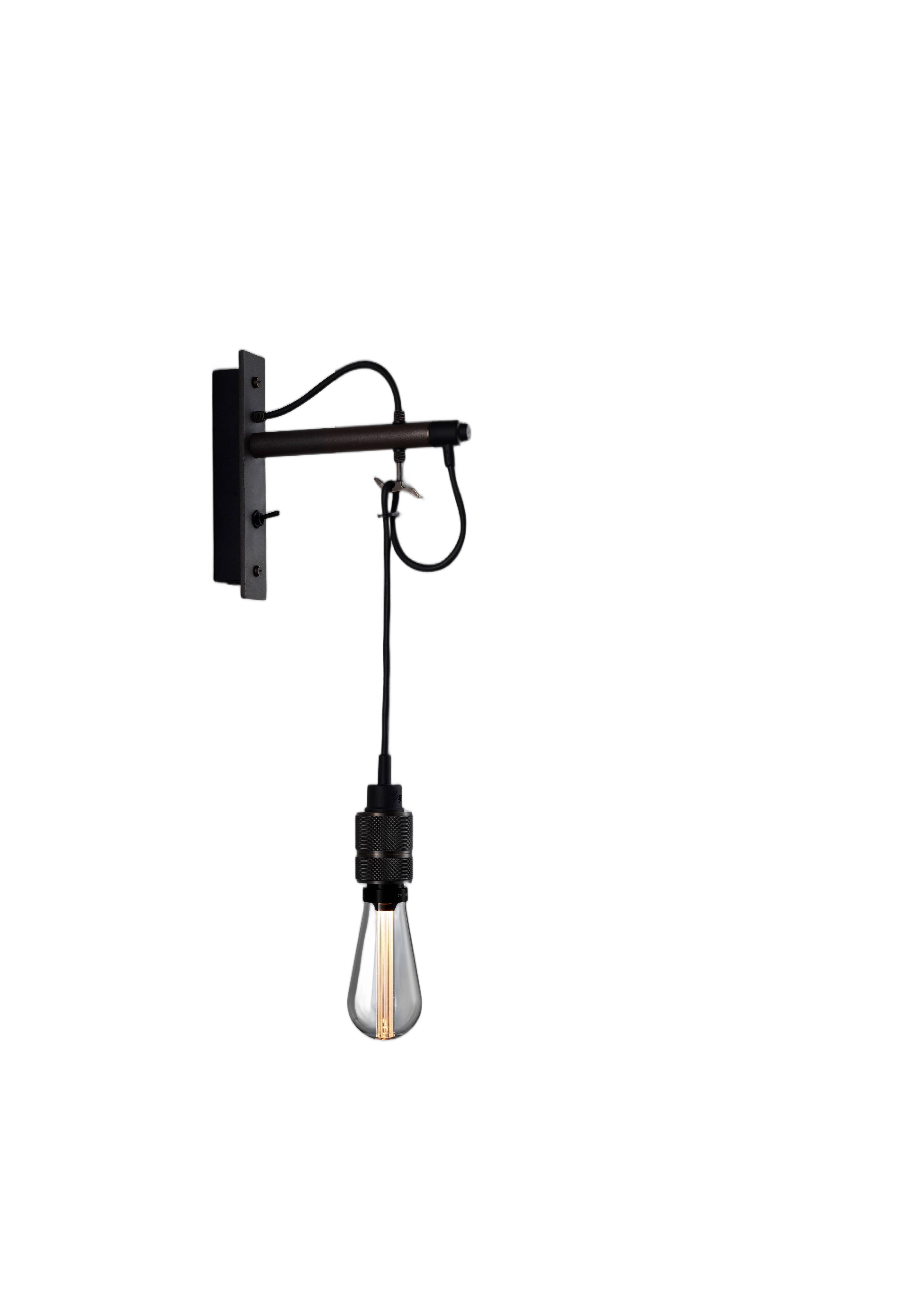 Hooked Wall Light in Graphite / Smoked Bronze, Nude