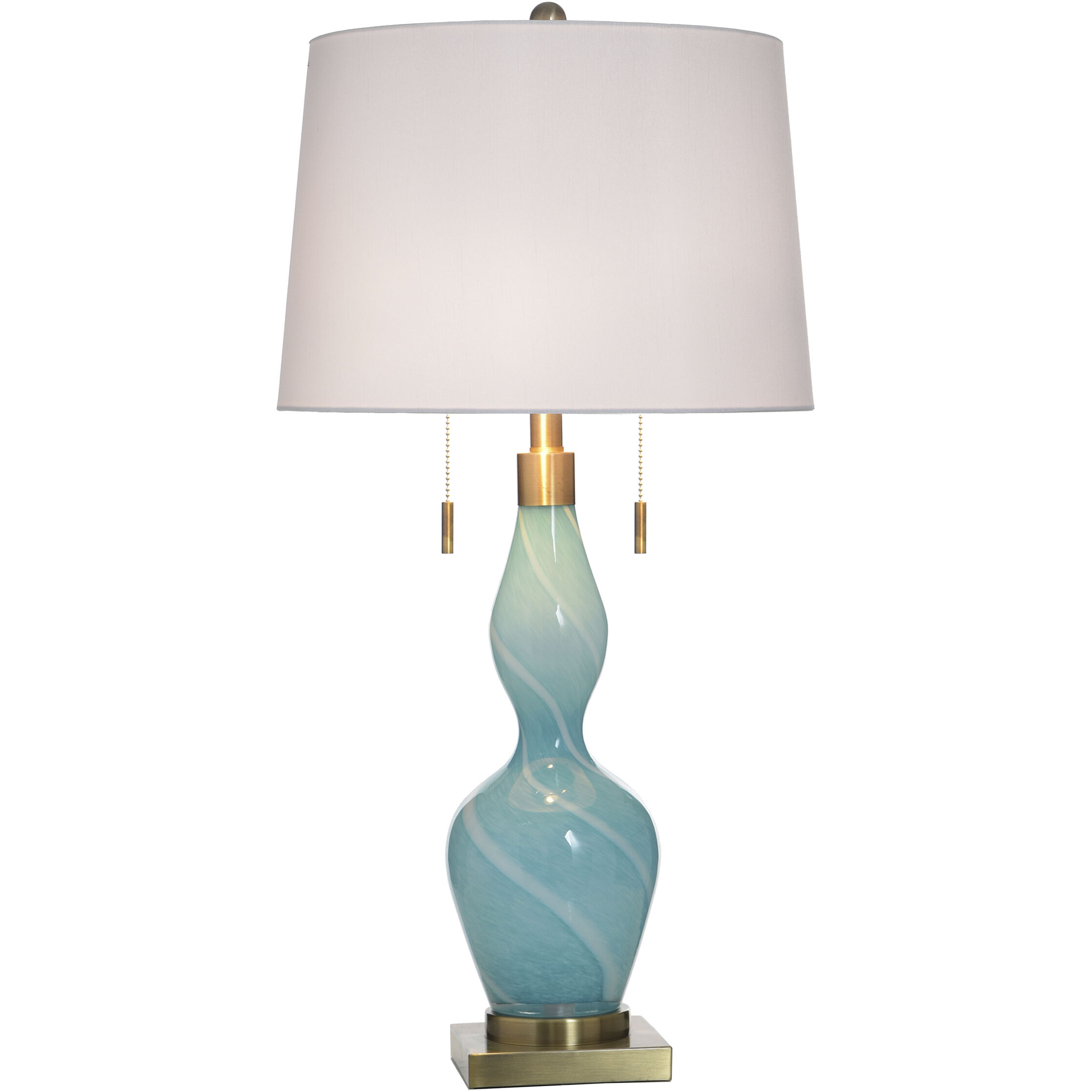 Cameron 31.5 inch 60 watt Shulen Gold and White Table Lamp Portable Light