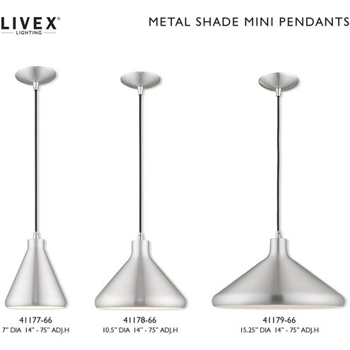 Allison 1 Light 7 inch Brushed Aluminum Mini Pendant Ceiling Light
