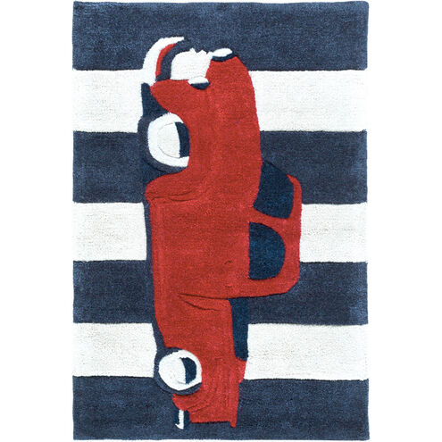 Young Life 36 X 24 inch Blue and Neutral Area Rug, Polyester