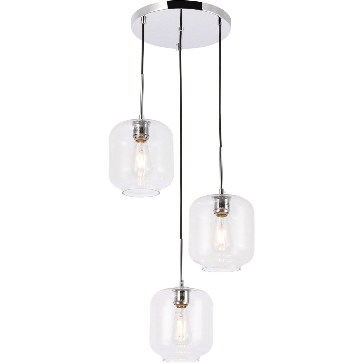 Collier 3 Light 17.5 inch Chrome Pendant Ceiling Light