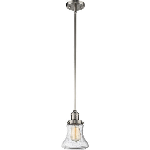 Franklin Restoration Bellmont 1 Light 7 inch Brushed Satin Nickel Mini Pendant Ceiling Light in Seedy Glass, Franklin Restoration