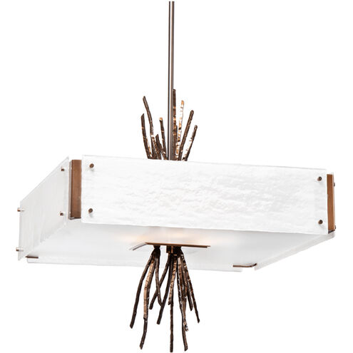 Ironwood 4 Light 24 inch Gilded Brass Chandelier Ceiling Light in Smoke Granite, Square