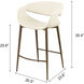 Joshua 35.4 inch Walnut and Cream Counter Stool