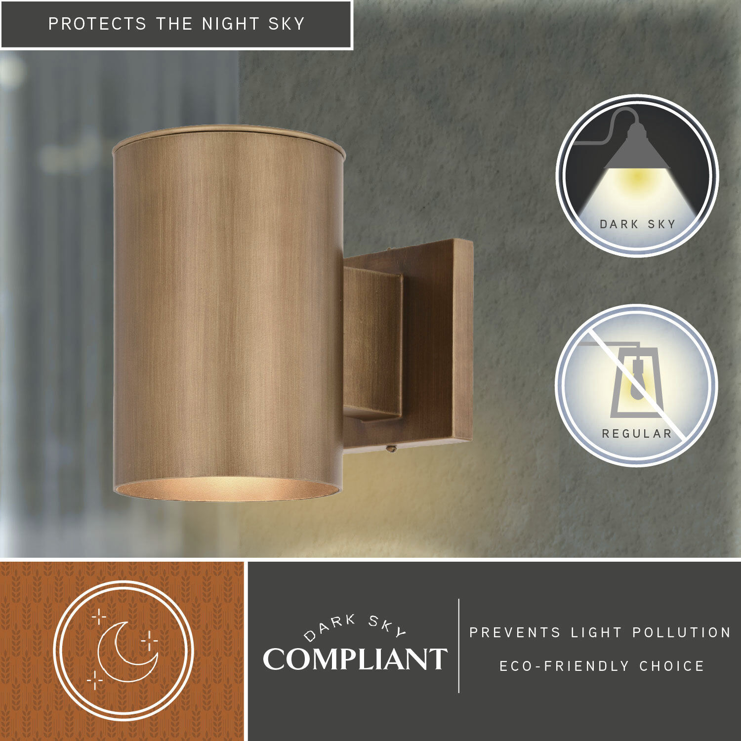 Chiasso LED 7.25 inch Warm Brass Outdoor Wall in 1