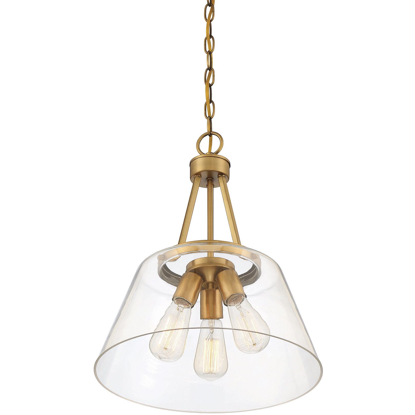 Calhoun 3 Light 15 inch Warm Brass Pendant Ceiling Light, Essentials