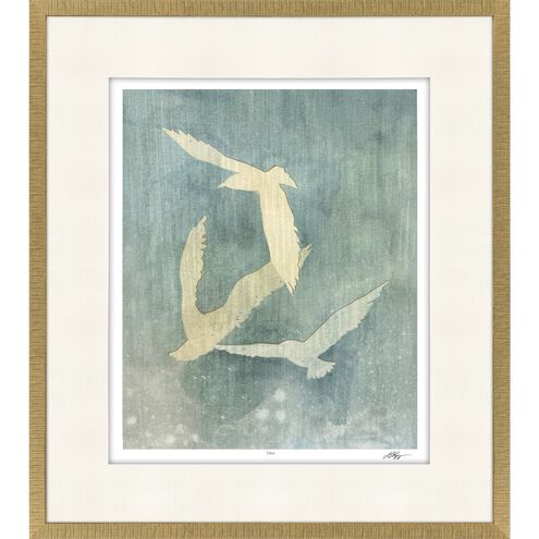 Dancing in the Break Yellow and Blue and White Framed Art