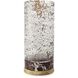 Adamas 14 X 6.5 inch Hurricane in Polished Brass with Natural Red Flamingo Marble, Large