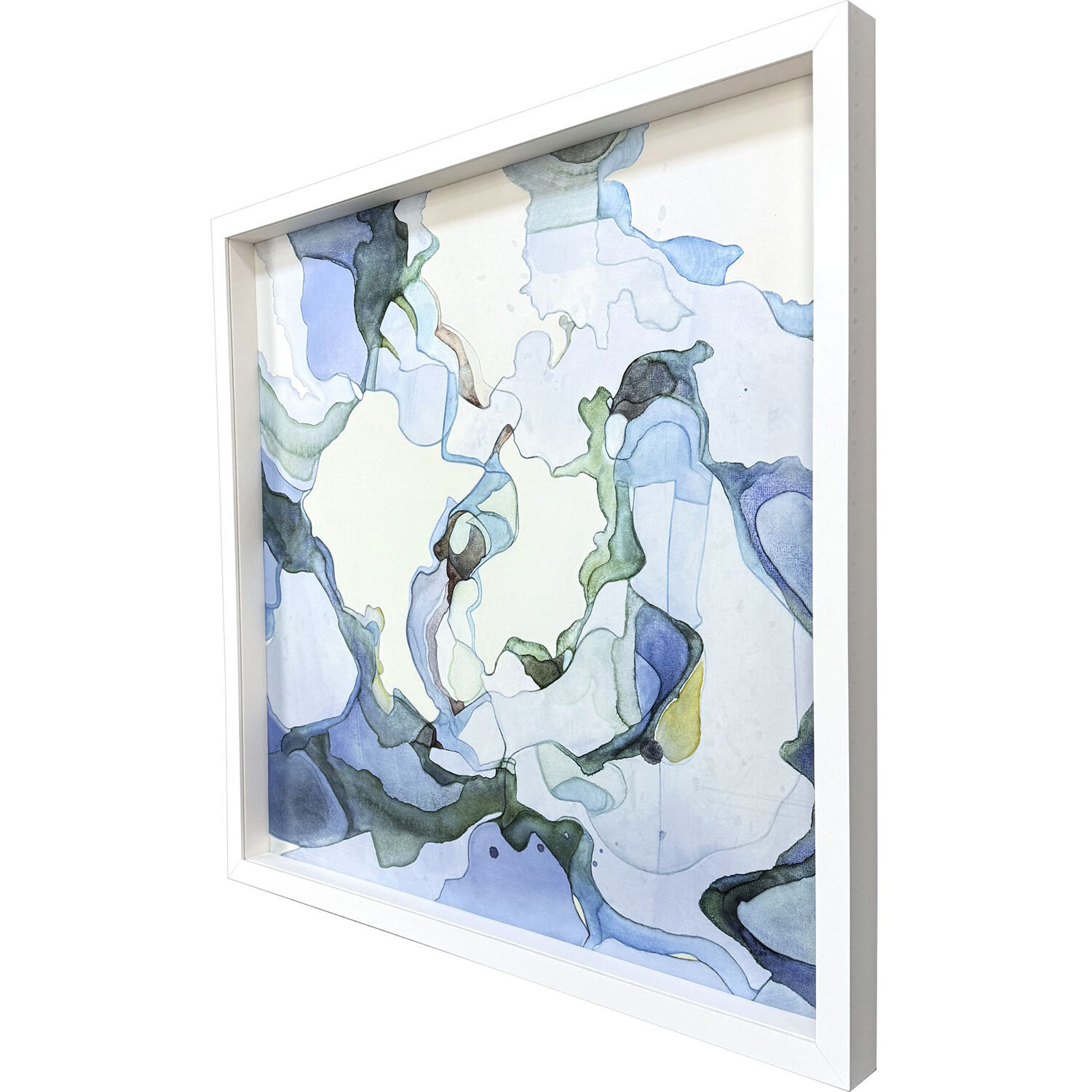 Safe Enclosure Blue and Green and Teal and White Framed Art