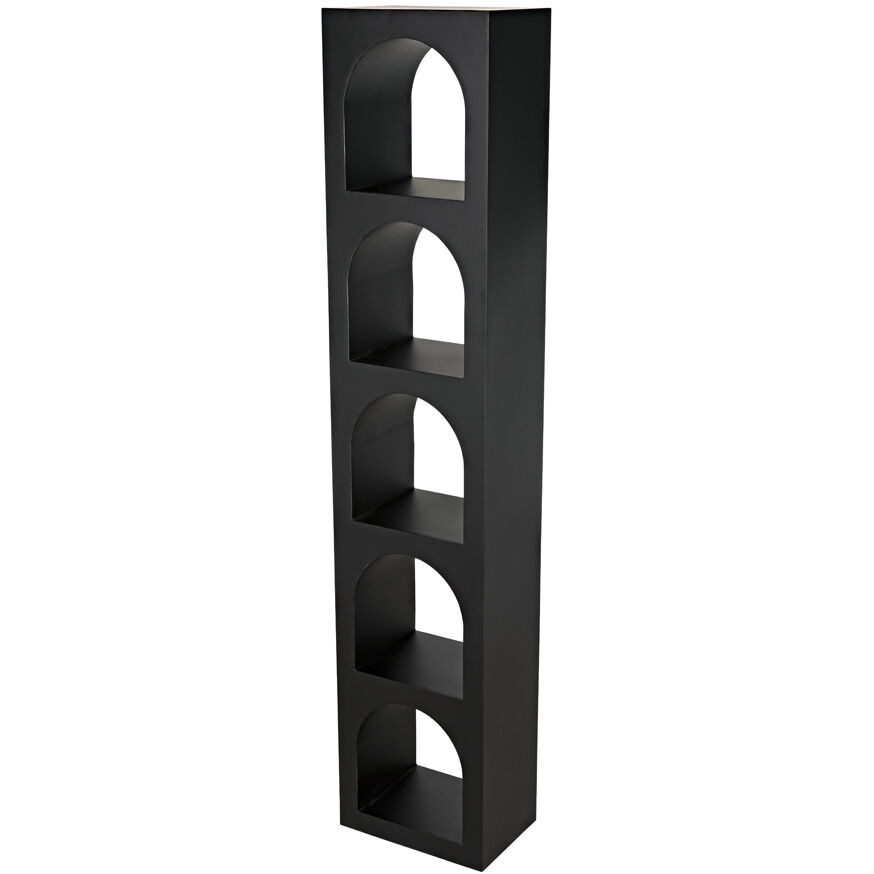Aqueduct Matte Black Bookcase, C