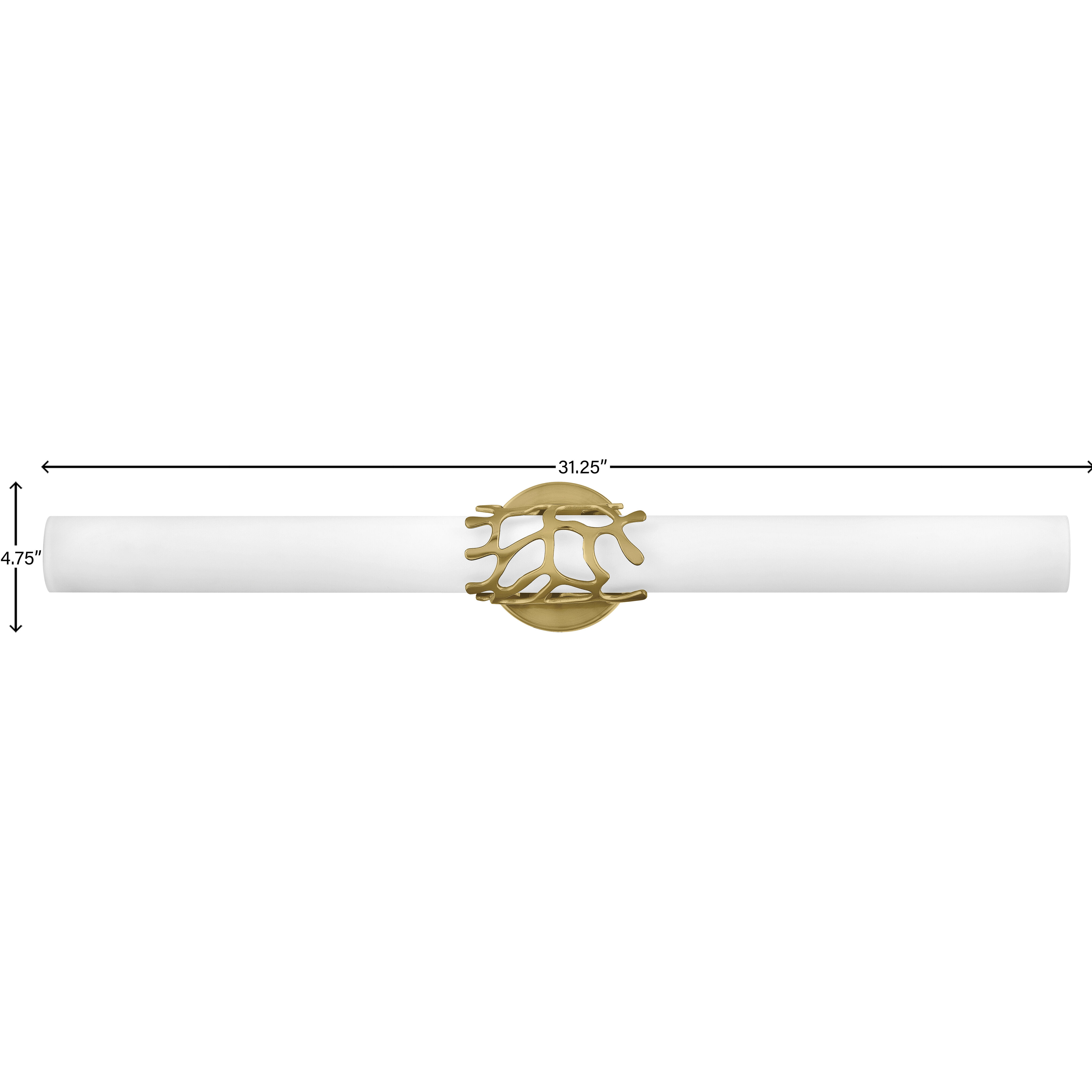 Lyra LED 31 inch Lacquered Brass Vanity Light Wall Light, Vertical