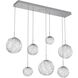 Gaia LED 48 inch Classic Silver Linear Multi-Pendant Ceiling Light in 3000K LED, Clear