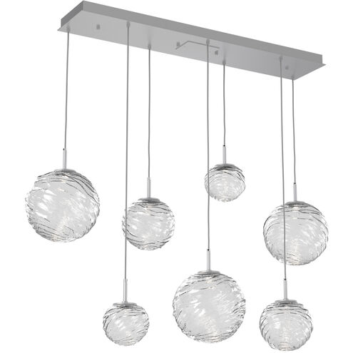 Gaia LED 48 inch Classic Silver Linear Multi-Pendant Ceiling Light in 3000K LED, Clear