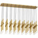 Sean Lavin Guyed LED Natural Brass Chandelier Ceiling Light, Integrated LED