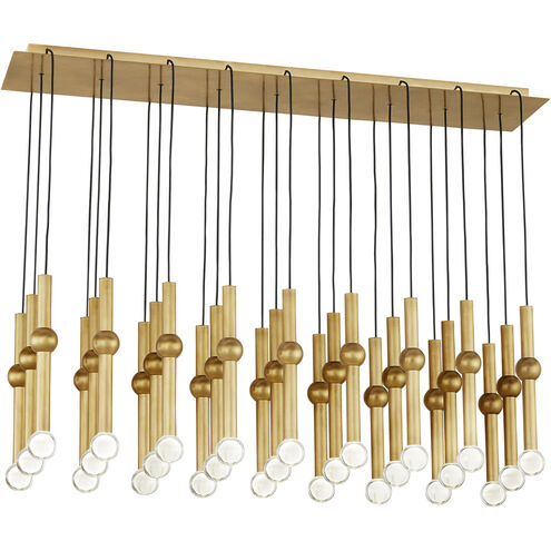 Sean Lavin Guyed LED Natural Brass Chandelier Ceiling Light, Integrated LED