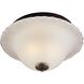 Allungare 2 Light 15 inch Rust with White Flush Mount Ceiling Light