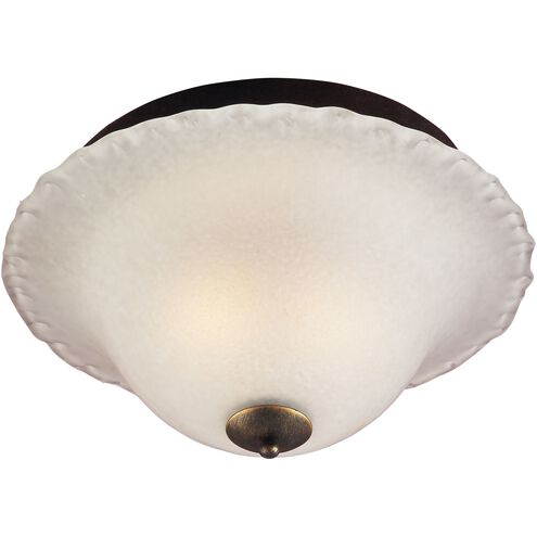 Allungare 2 Light 15 inch Rust with White Flush Mount Ceiling Light