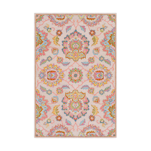 Rajhari 36 X 24 inch Beige/Bright Blue/Bright Pink/Grass Green Rugs, Rectangle