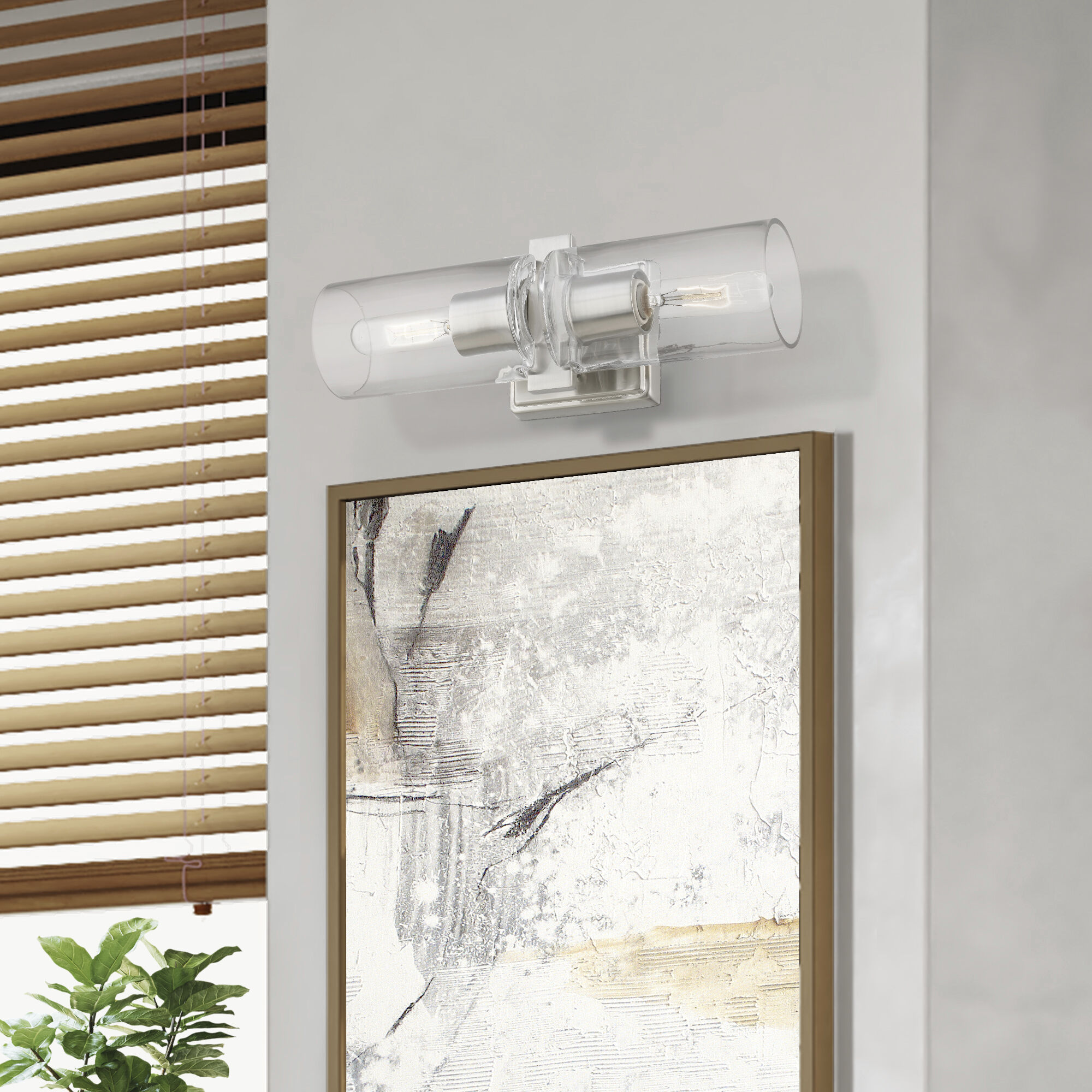 Livex Lighting 18032-91 Clarion 2 Light 5 inch Brushed Livex Lighting 18032-91 Clarion 2 Light 5 inch Brushed