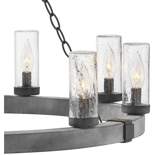 Open Air Sawyer LED 30 inch Aged Zinc with Distressed Black Outdoor Hanging