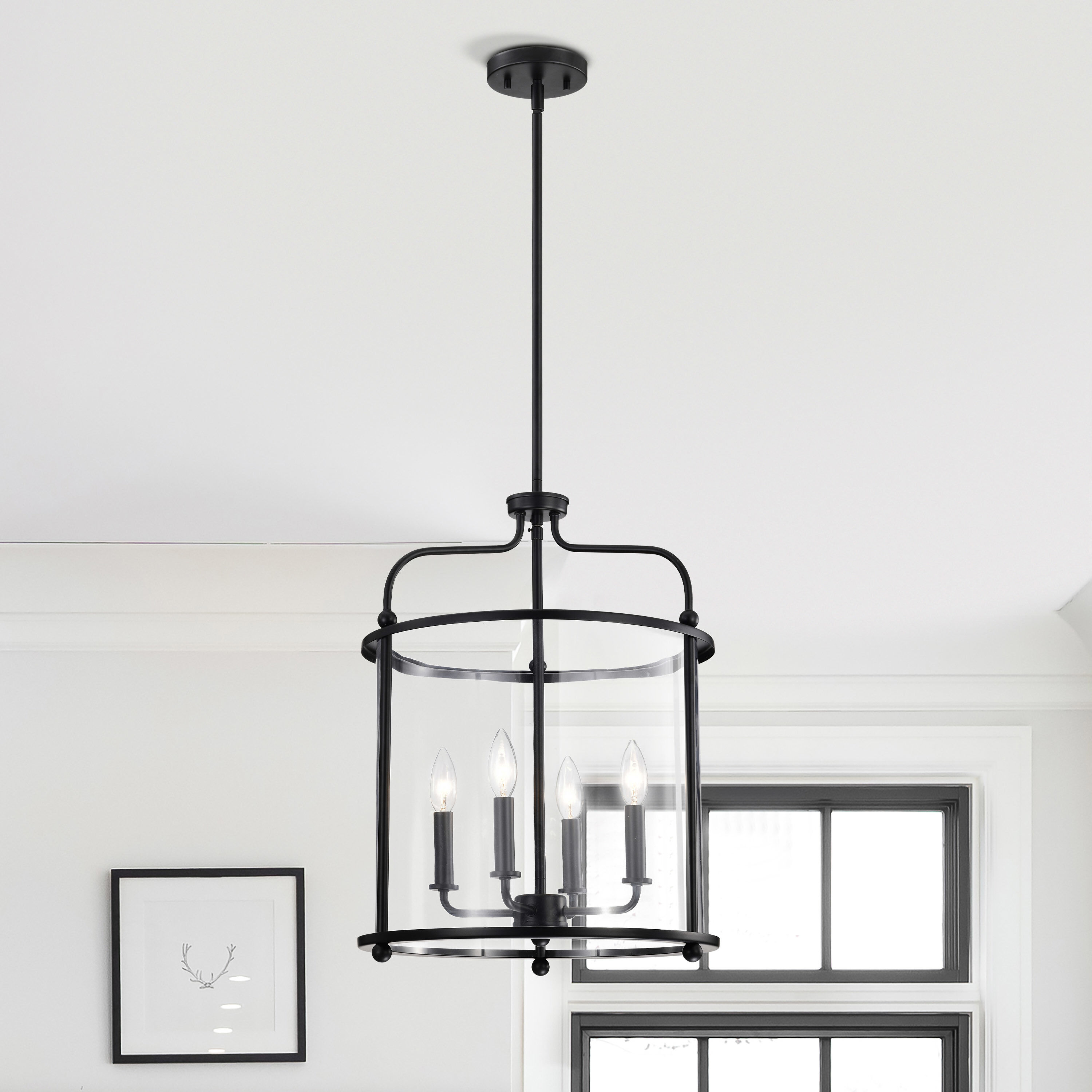 Yorktown 4 Light 16 inch Matte Black Pendant Ceiling Light