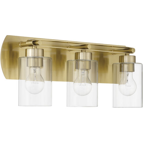 Hendrix 3 Light 20.5 inch Satin Brass Vanity Light Wall Light