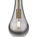 Owego 5 Light 36.88 inch Brushed Brass Linear Pendant Ceiling Light in Light Smoke Glass