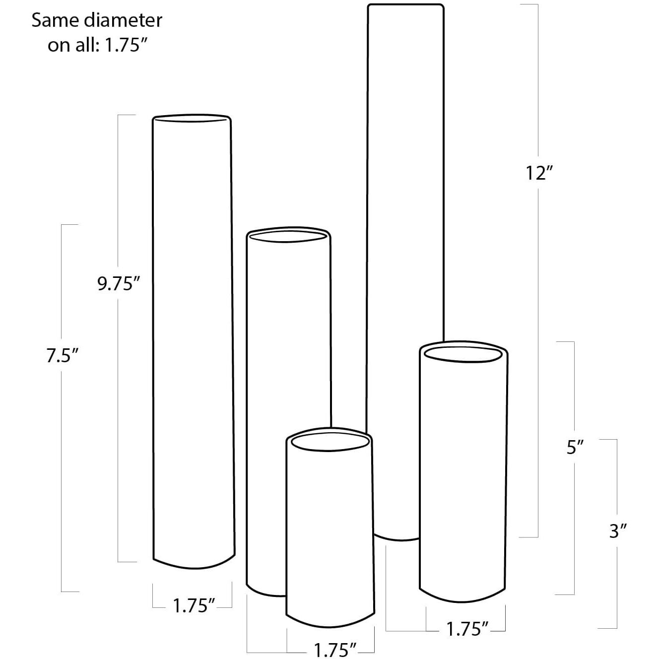 Hammered Bud 12 X 1.75 inch Vase
