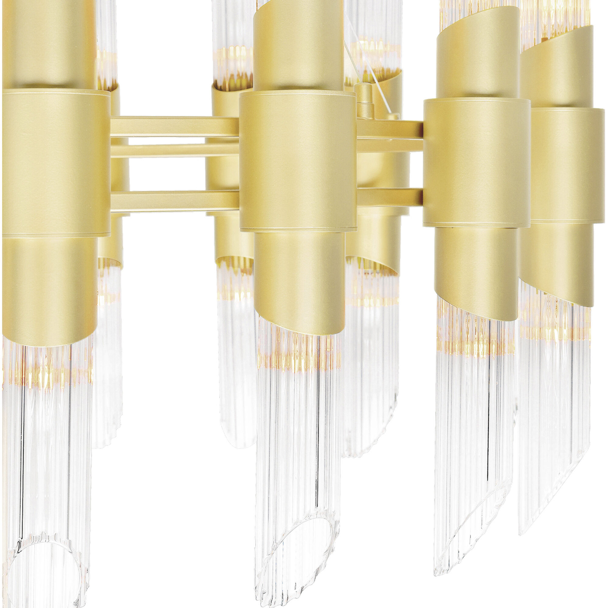 Croissant 32 Light 32 inch Satin Gold Chandelier Ceiling Light